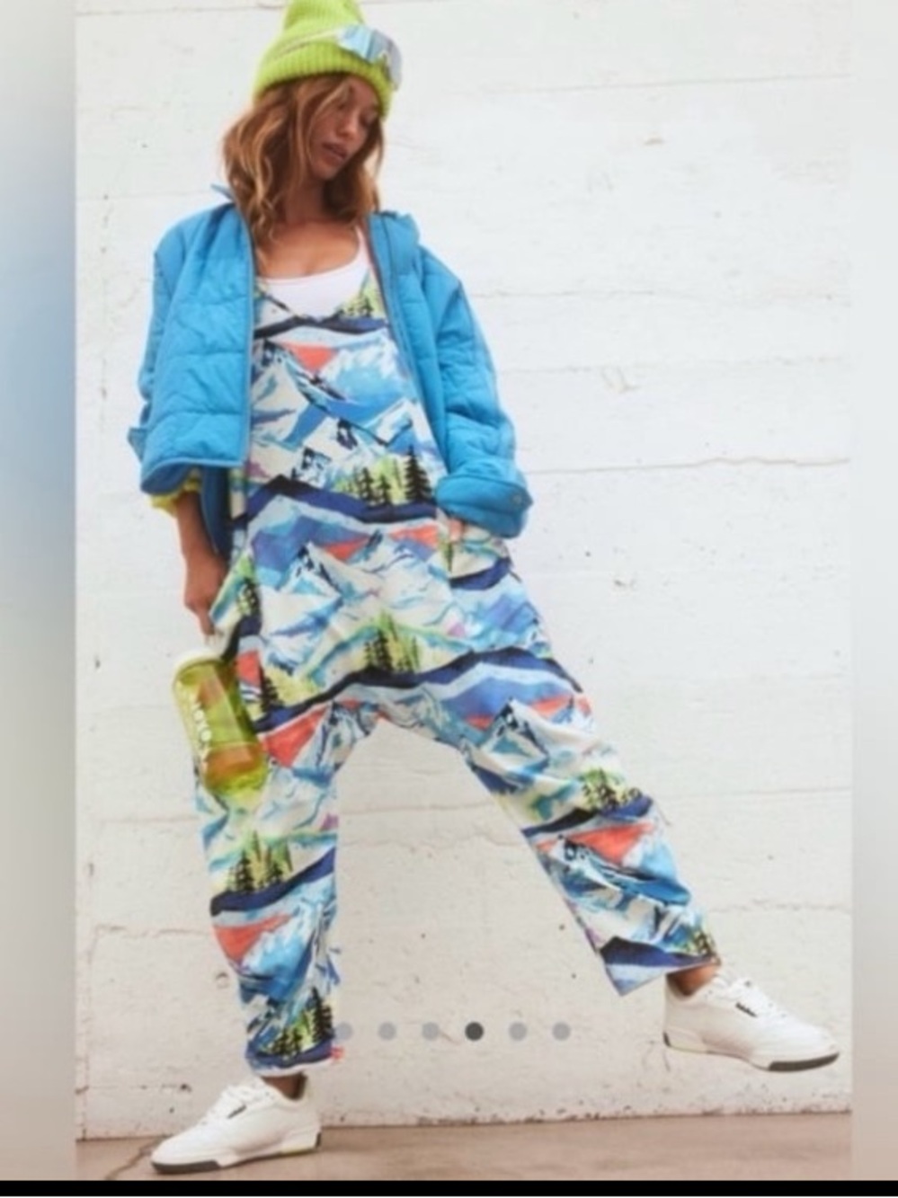 NWOT FREE PEOPLE Movement Printed Hot Shot Onesie in Skinic Route Apres Combo - Picture 2 of 6